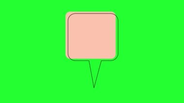 Yeşil ekran krom arka planda düşünce balonu. Animasyon beyaz konuşma balonu. Kopyalama alanı olan sohbet balonu. Çizgi romanlar ve çizgi filmler için kullanışlı.