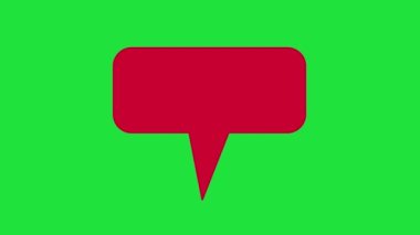 Yeşil ekran krom arka planda düşünce balonu. Animasyon beyaz konuşma balonu. Kopyalama alanı olan sohbet balonu. Çizgi romanlar ve çizgi filmler için kullanışlı.