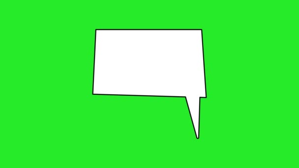 Φούσκα Σκέψης Πράσινο Φόντο Chroma Οθόνη Κινούμενη Λευκή Φούσκα Ομιλίας — Αρχείο Βίντεο