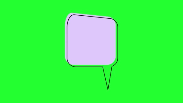 Мысль Пузырь Зеленом Экране Хрома Ключевой Фон Анимированный Белый Речевой — стоковое видео