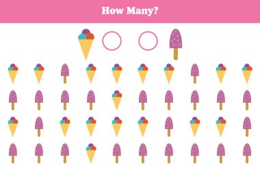 Kaç eğitici çocuğun nasıl nasıl yaptığını saymak. Kaç kişi sayıyor, nasıl sayıyor. Saymayı. Çocuklar için vektör illüstrasyonu.