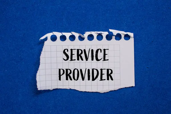 Service Provider Words Written Ripped Paper Blue Backgro — Stock Photo, Image