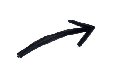 Beyaz arkaplanda siyah işaretli ok, kırpma yolu