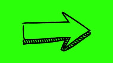 Yeşil arkaplanda kara ok çizgi animasyonu