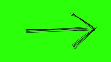 Yeşil arkaplanda kara ok çizgi animasyonu