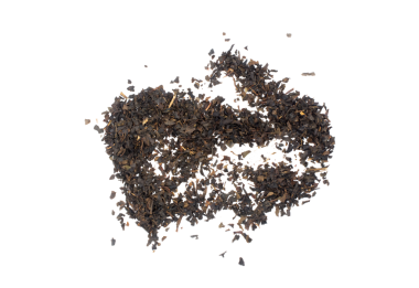 Siyah çay yığını şeffaf arkaplan üstü görünümü