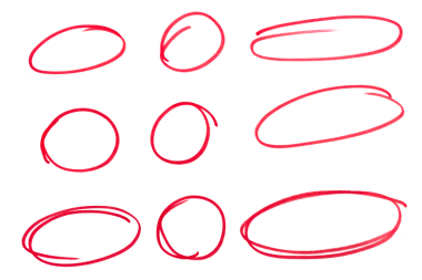 Şeffaf arkaplan üzerindeki kırmızı ışık çemberleri dizayn ögelerini keser