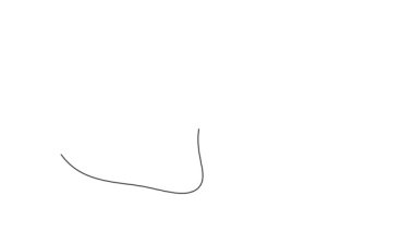 Parmak arası terliklerin kesintisiz çizimleri, bir satır sanat, el çizimi animasyon.