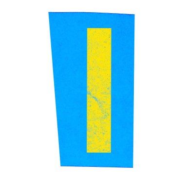 Sarı harf i mavi kağıt yırtılması