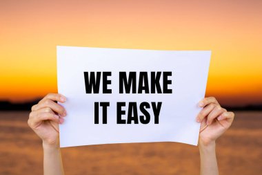 Bulanık göl arkaplanlı beyaz kağıda yazmayı kolaylaştırıyoruz. Kavramsal olarak bunu kolay bir sembol haline getiririz. Boşluğu kopyala.