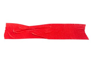 Kırmızı yapışkan yırtık kağıt bant beyaz arkaplanda izole