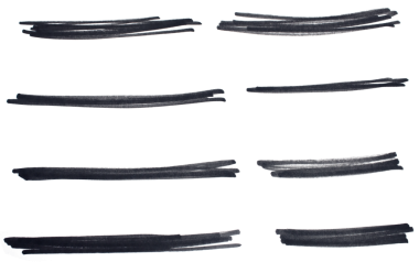 Siyah el çizili kalem çizim hattı şeffaf arkaplan tasarım elemanı karalama altı çizili