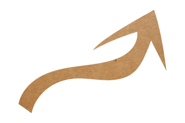 Şeffaf arkaplanda kahverengi kağıt ok işareti