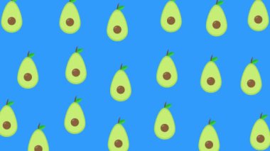 Animasyon avokado deseni dikişsiz döngü arkaplan videosu