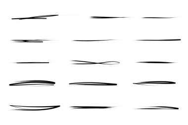 El çizilmiş işaret çizgisi çizim çizimi çizim elemanı grunge vuruşları karalama çizgilerinin altını çizer