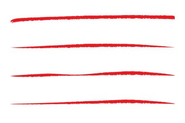 El çizimi kırmızı işaretli çizgi vektör tasarım elemanı karalama çizgileri altı çizili