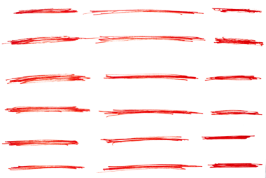 Kırmızı el çizilmiş kalem çizgisi tasarım elemanı karalama çizimi altı çizili