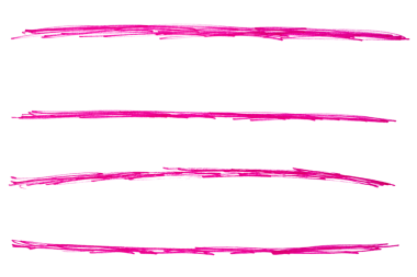 Pembe el çizilmiş kalem darbesi tasarım elemanı karalama çizimi altı çizili