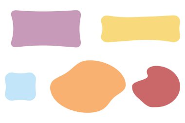 El çizimi rengarenk şekiller boş metin kutuları boş alıntı çerçeveleri