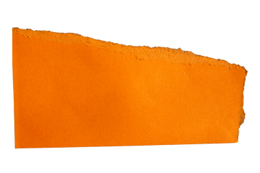 Şeffaf arkaplanda yırtılmış turuncu kağıt parçası, kağıt kesiği tasarım ögesi