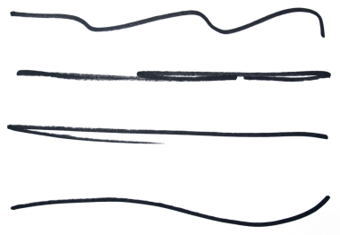 Siyah el çizili kalem çizim hattı şeffaf arkaplan tasarım elemanı karalama altı çizili