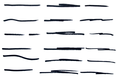 Siyah el çizili kalem çizim hattı şeffaf arkaplan tasarım elemanı karalama altı çizili
