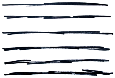 Siyah el çizili kalem çizim hattı şeffaf arkaplan tasarım elemanı karalama altı çizili