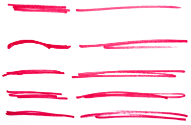 Kırmızı el çizili kalem çizim çizgisi şeffaf arkaplan tasarım elemanı karalama çizimi altı çizili