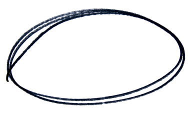 Şeffaf arkaplanda siyah işaretli yuvarlak karalama