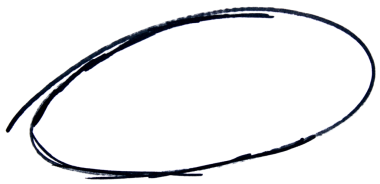 Şeffaf arkaplanda siyah işaretli yuvarlak karalama
