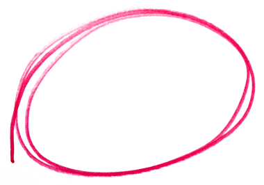 Şeffaf arkaplanda kırmızı işaretli yuvarlak karalama