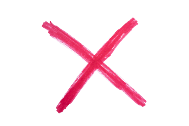 Şeffaf arkaplanda el çizimi kırmızı işaret işareti