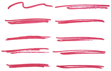 El çizilmiş kırmızı işaret çizgisi tasarım ögesi, grunge vuruşları, karalama çizgileri altı çizili