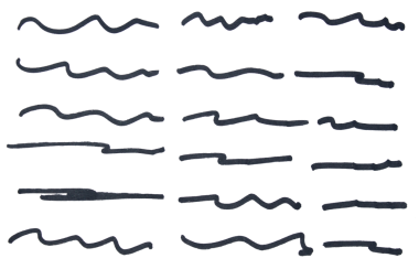 Siyah el çizili kalem çizim hattı şeffaf arkaplan tasarım elemanı karalama altı çizili