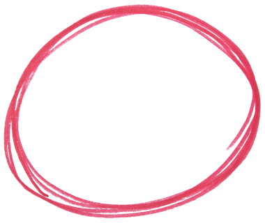 Şeffaf arkaplanda kırmızı işaretli yuvarlak karalama