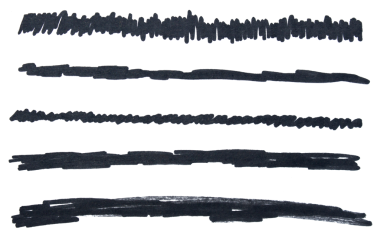 Siyah el çizili kalem çizim hattı şeffaf arkaplan tasarım elemanı karalama altı çizili