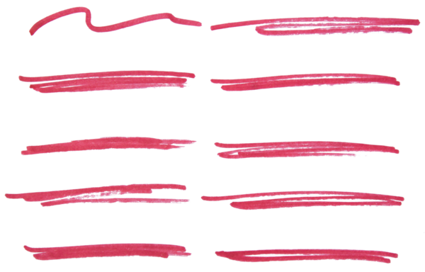 El çizilmiş kırmızı işaret çizgisi tasarım ögesi, grunge vuruşları, karalama çizgileri altı çizili