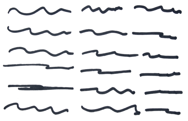 Siyah el çizili kalem çizim hattı şeffaf arkaplan tasarım elemanı karalama altı çizili