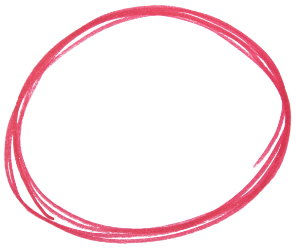 Şeffaf arkaplanda kırmızı işaretli yuvarlak karalama