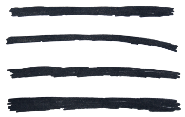 Siyah el çizili kalem çizim hattı şeffaf arkaplan tasarım elemanı karalama altı çizili