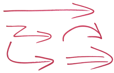Şeffaf arkaplanda kırmızı işaretli ok işareti kümesi