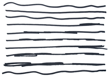 Siyah el çizili kalem çizim hattı şeffaf arkaplan tasarım elemanı karalama altı çizili