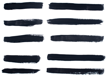 Beyaz arkaplanda siyah fırça darbesi seti izole