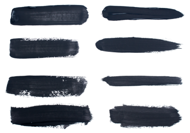 Beyaz arkaplanda siyah fırça darbesi seti izole