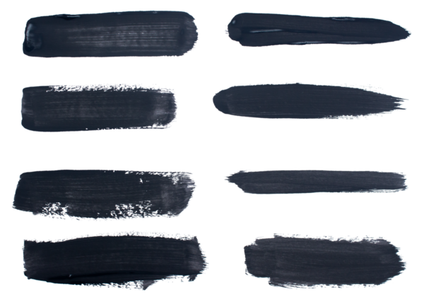 Beyaz arkaplanda siyah fırça darbesi seti izole