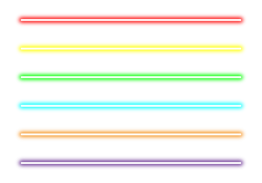 Şeffaf arkaplanda PNG parlak neon çizgileri