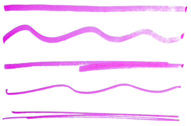 Pembe işaretli kalem vurgulama çizgileri altı çizili tasarım elementlerini karala