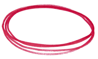 Şeffaf arkaplanda kırmızı işaretli yuvarlak vurgu çizimi