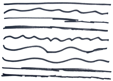 Siyah el çizili kalem çizim hattı şeffaf arkaplan tasarım elemanı karalama altı çizili