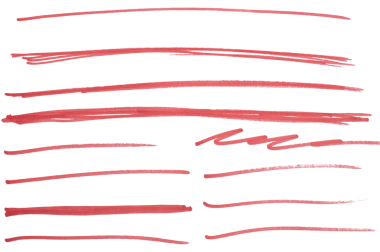 El çizilmiş kırmızı işaret çizgisi tasarım ögesi, grunge vuruşları, karalama çizgileri altı çizili